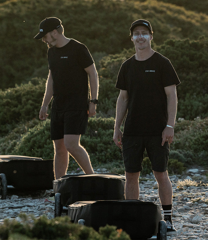 Two men wearing the Awake Men's T-shirt